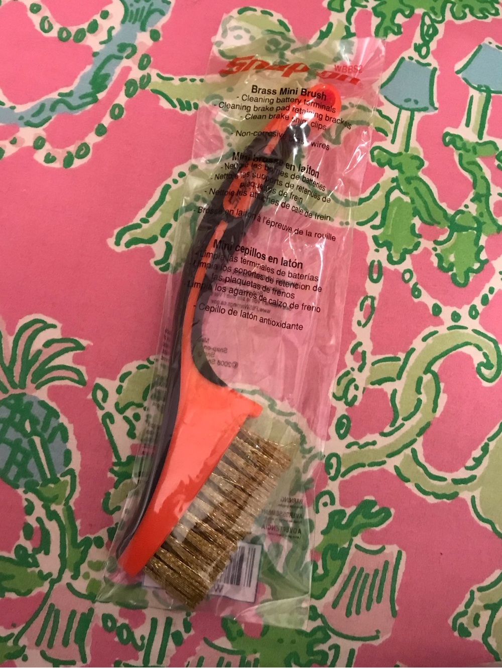 Snap On NEW 2” Wire Brass Mini Brush Red And Black Handle WBBS2